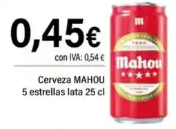 Cash Ifa MAHOU Cerveza 5 estrellas lata oferta