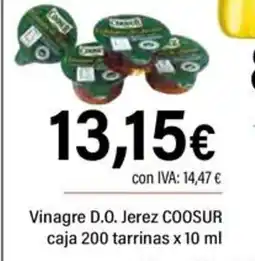 Cash Ifa COOSUR Vinagre D.O. Jerez caja 200 tarrinas oferta