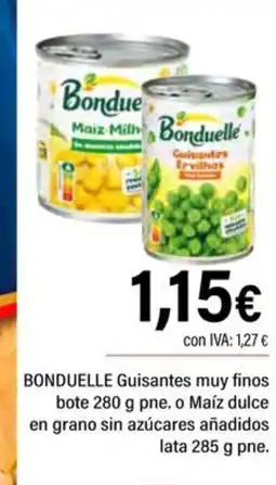 Cash Ifa BONDUELLE Guisantes muy finos bote o Maíz dulce en grano sin azúcares añadidos lata oferta