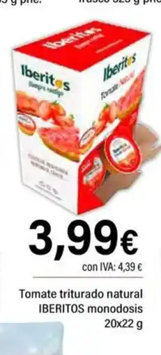 Cash Ifa IBERITOS Tomate triturado natural monodosis oferta