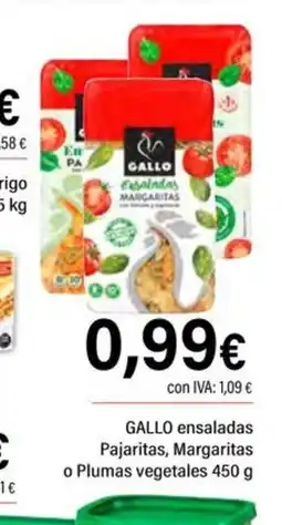 Cash Ifa GALLO ensaladas Pajaritas, Margaritas o Plumas vegetales oferta