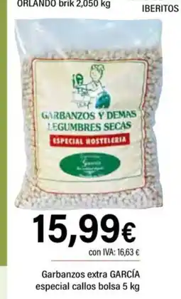 Cash Ifa GARCÍA Garbanzos extra especial callos bolsa oferta