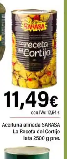 Cash Ifa SARASA Aceituna aliñada La Receta del Cortijo lata oferta
