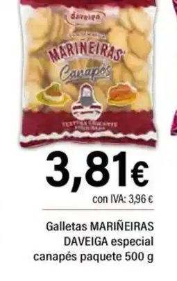 Cash Ifa MARIÑEIRAS DAVEIGA Galletas especial canapés paquete oferta