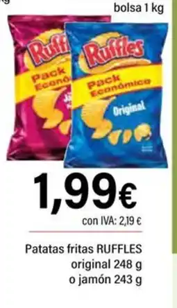 Cash Ifa RUFFLES Patatas fritas original o jamón oferta