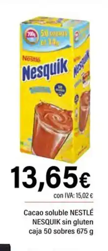 Cash Ifa NESTLÉ NESQUIK Cacao soluble sin gluten caja 50 sobres oferta
