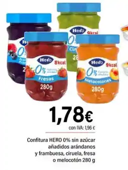 Cash Ifa HERO Confitura 0% sin azúcar añadidos arándanos y frambuesa, ciruela, fresa o melocotón oferta