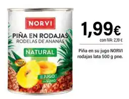 Cash Ifa NORVI Piña en su jugo rodajas lata oferta