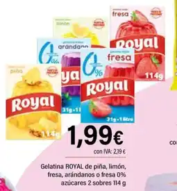 Cash Ifa ROYAL Gelatina de piña, limón, fresa, arándanos o fresa 0% azúcares 2 sobres oferta