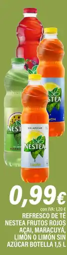 Cash Ifa NESTEA Refresco de té frutos rojos açai, maracuyá, limón o limón sin azúcar botella oferta