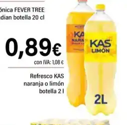 Cash Ifa KAS Refresco naranja o limón botella oferta