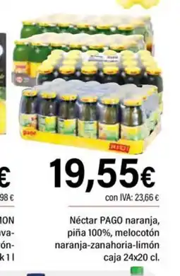 Cash Ifa PAGO Néctar naranja, piña 100%, melocotón naranja-zanahoria-limón oferta