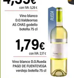 Cash Ifa PAGO DE FUENTEVEGA Vino blanco D.O.Rueda verdejo botella oferta