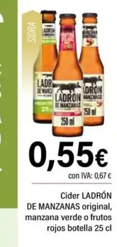 Cash Ifa LADRÓN DE MANZANAS Cider original manzana verde o frutos rojos botella oferta