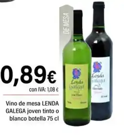 Cash Ifa LENDA GALEGA Vino de mesa joven tinto o blanco botella oferta