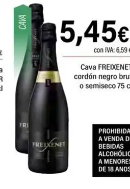 Cash Ifa FREIXENET Cava cordón negro brut o semiseco oferta