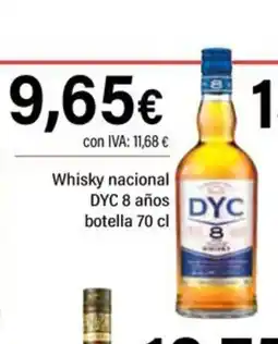 Cash Ifa DYC 8 Whisky nacional años DYC botella oferta