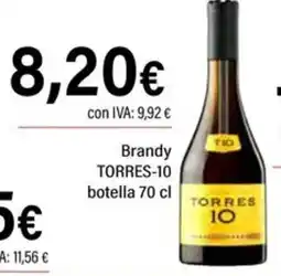 Cash Ifa TORRES 10 Brandy botella oferta