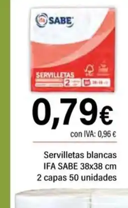 Cash Ifa IFA SABE Servilletas blancas oferta