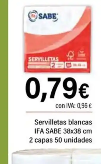 Cash Ifa IFA SABE Servilletas blancas oferta