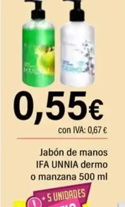 Cash Ifa IFA UNNIA jabón de manos dermo oferta