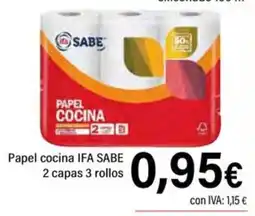 Cash Ifa IFA SABE Papel cocina 2 capas 3 rollos oferta