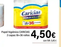 Cash Ifa CARICIAS Papel higiénico 2 capas 18=36 rollos oferta
