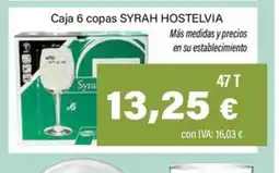 Cash Ifa SYRAH HOSTELVIA Caja 6 copas oferta