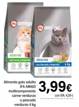 Cash Ifa IFA AMIGO Alimento gato adulto multicomponente carne-verduras o pescado -verduras oferta