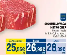 Makro Solomillo vaca metro chef oferta