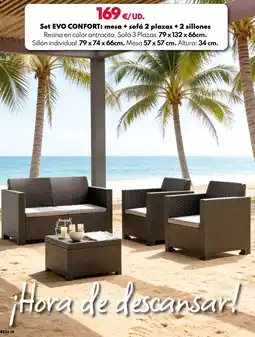 BricoCentro EVO CONFORT Set: mesa + sofá 2 plazas + 2 sillones oferta