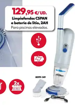 BricoCentro Limpiafondos cspan a batería de litio, 2ah oferta