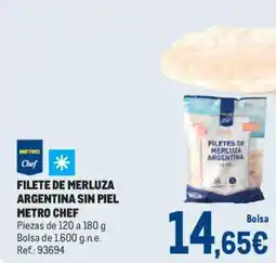 Makro METRO CHEF Filete de merluza argentina sin piel oferta