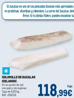 Makro Solomillo de bacalao icelandic oferta