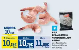 Makro Cola de langostino vannamei pelado cohino oferta