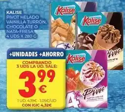 CashDiplo Kalise - pilot helado vainilla turron chocolate o nata-fresa oferta