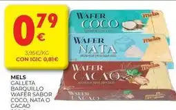 CashDiplo Mels - galleta barquillo wafer sabor coco, nata o cacao oferta