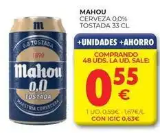 CashDiplo Mahou - cerveza 0.0% tostada oferta