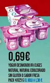 Claudio Eliges - yogur desnatado ifa natural, natural edulcorado sin gluten o sabor fresa oferta