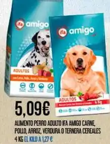 Claudio Ifa amigo - alimento perro adulto ifa carino, pollo, arroz, verdura o ternera cereales oferta