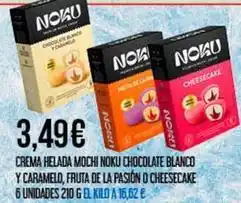 Claudio Noku - crema helada chocolate blanco y caramelo, fruta de la pasion o cheesecake oferta