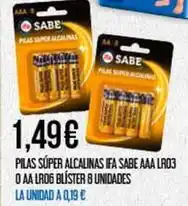 Claudio Sabe - pilas super alcalinas ifa aaa lr03 o aa lr06 blister oferta