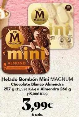 Gadis Magnum - helado bombon mini chocolate blanco almendra oferta