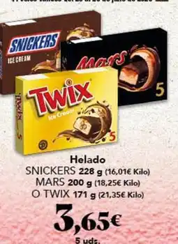 Gadis Twix - helado snickers oferta