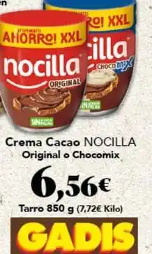 Gadis Nocilla - crema cacao original o chocomix oferta