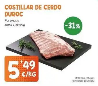 Duroc - costillar de cerdo duroc