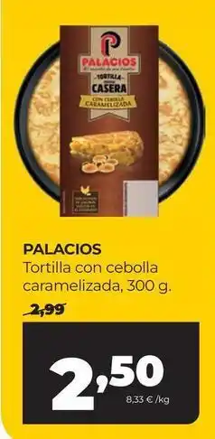 Alimerka Palacios - tortilla con cebolla caramelizada oferta