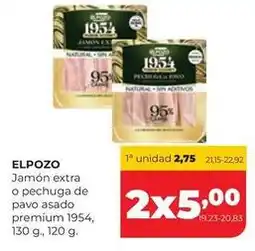 Alimerka Elpozo - jamon extra o pechuga de pavo asado premium 1954 oferta