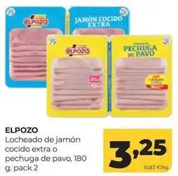 Alimerka Elpozo - locheado de jamon cocido extra o pechuga de pavo oferta
