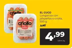 Alimerka El cuco - longaniza con jalapenos o criolla oferta